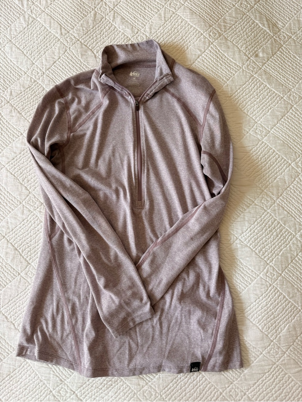 REI Half-Zip Performance Top in Dusty Mauve MEDIUM